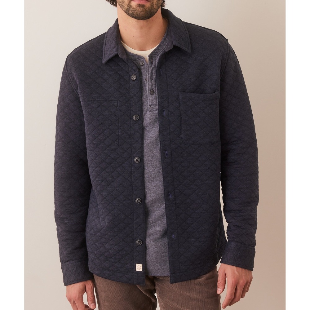Marine Layer Navy Deep Ocean Men's Corbet Quilted Overshirt Size XXL